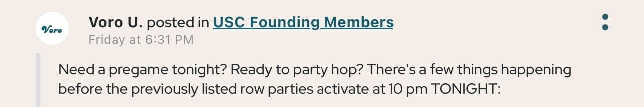 Voro U. posting in USC Founding Members